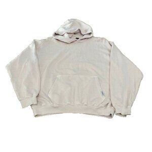 Pleasing Cream Large Unisex Hoodie Hooded Sweatshirt Drawstring Heavyweight SEE